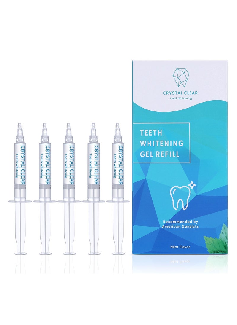Crystal Clear - Teeth Whitening Refill 5 Pack, Crystal Clear Teeth Whitening Gel, MADE IN USA! Dentists & FDA Approved.! #1 Fast & Safe 35% Carbamide Peroxide Refills - Image 1
