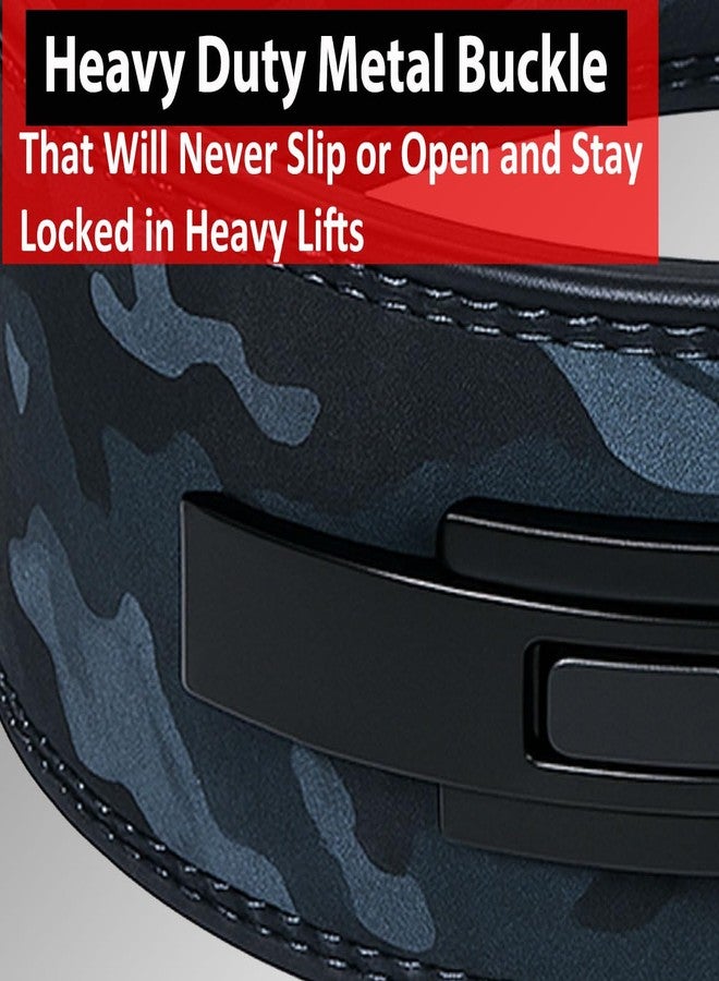 IBRO Powerlifting Lever Gym Belt - Power 10MM Extreme Heavy Duty Genuine Leather Belts - Squats Deadlifts Bodybuilding Weight Lifting IPF Power Lifting Strongman for Men 10mm Black Camo L - Image 5