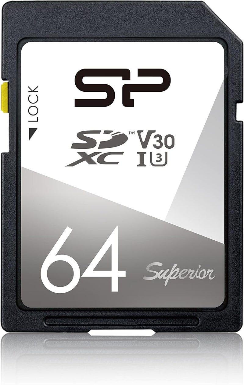 Silicon Power 64GB UHS-1 U3 V30 Superior SDXC Memory Card - Image 1