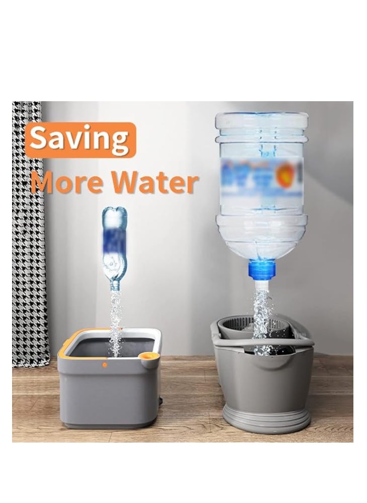 Generic - 360 Degree Rotating Mop and Bucket Flat Design Self-Separating Mop Set with 2 Microfiber Pads and Extendable Handle Perfect for Cleaning All Kinds of Floors - Image 1