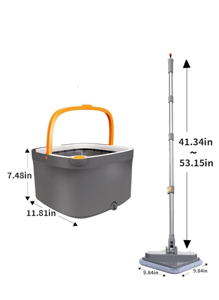 Generic - 360 Degree Rotating Mop and Bucket Flat Design Self-Separating Mop Set with 2 Microfiber Pads and Extendable Handle Perfect for Cleaning All Kinds of Floors - Image 1
