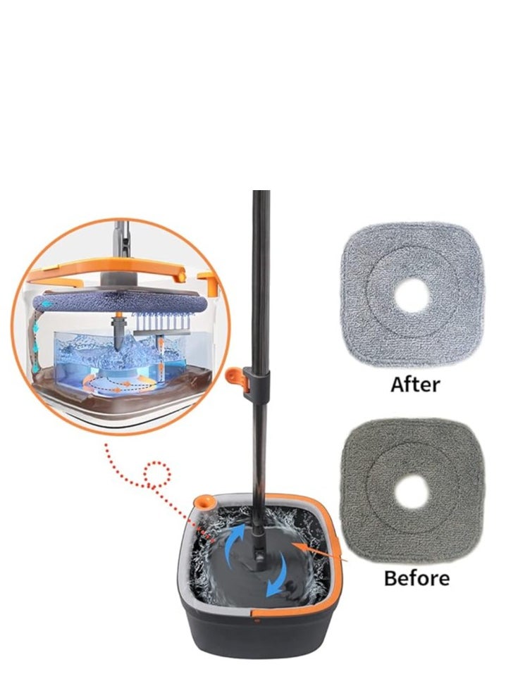 Generic - 360 Degree Rotating Mop and Bucket Flat Design Self-Separating Mop Set with 2 Microfiber Pads and Extendable Handle Perfect for Cleaning All Kinds of Floors - Image 1