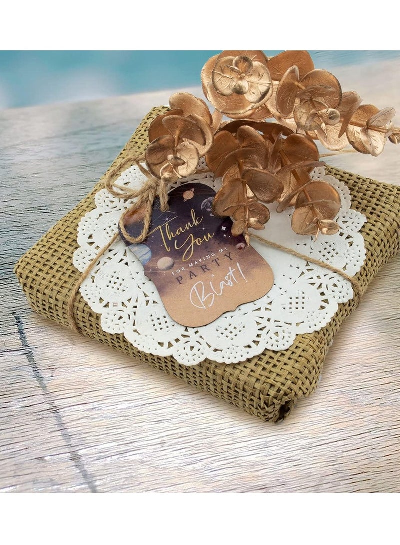 50 pcs Thank You for Making My Party a Blast Milky Way Outer Space Galaxy Planets Gift paper cardsTags - Image 3