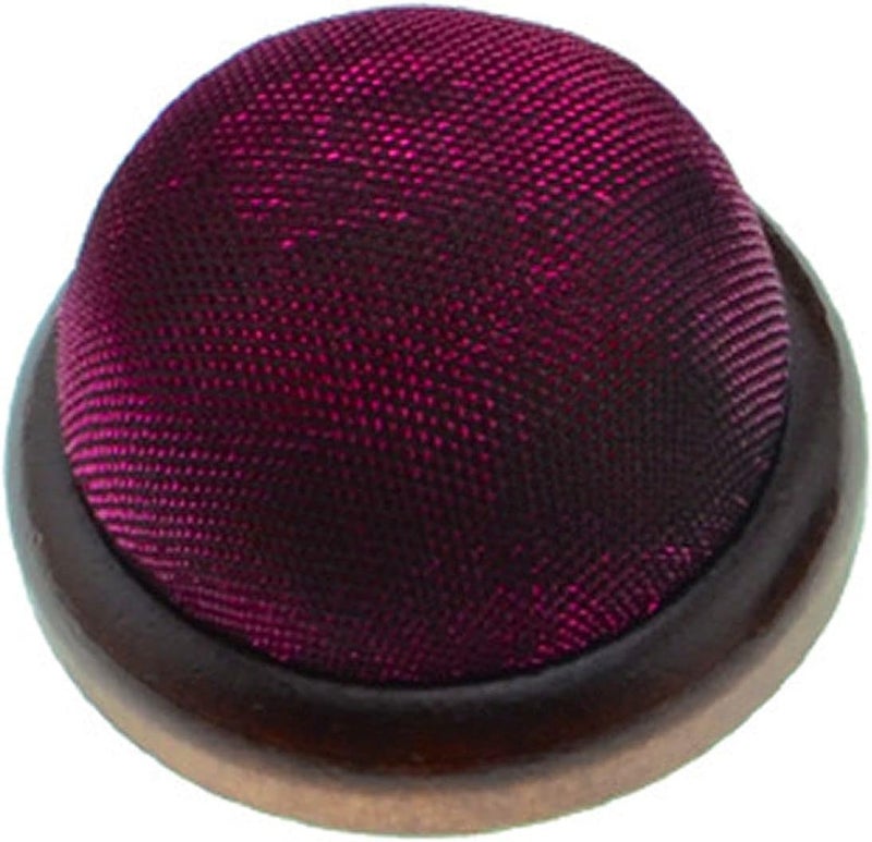 ChezMax Sequins Pincushion Holder Wooden Base Pin Cushion Sewing Needle Holder Handmade Clip Stand Sewing Accessories for Sewing Master DIY Home Use Red - Image 1