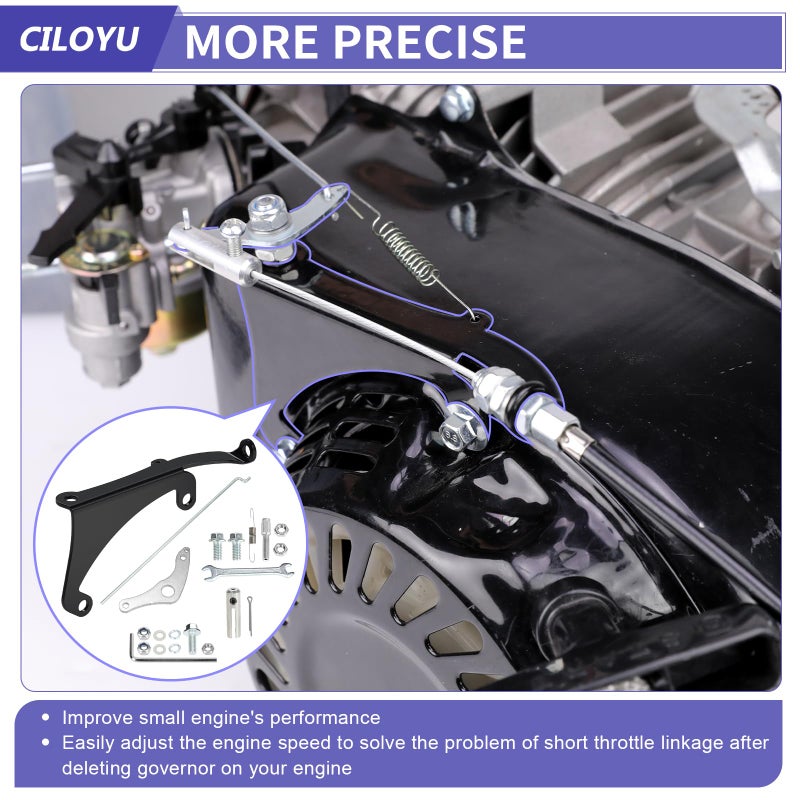 CILOYU Throttle Linkage Bracket Assembly Kit Compatible with GX160 GX200 Predator 212 224cc 196cc Engine Coleman CT200U BT200X Baja MB200 Axis M200 Mini Bike Go Kart Parts Governor Rod Return Spring - Image 3