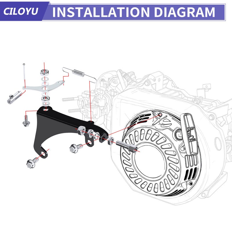 CILOYU Throttle Linkage Bracket Assembly Kit Compatible with GX160 GX200 Predator 212 224cc 196cc Engine Coleman CT200U BT200X Baja MB200 Axis M200 Mini Bike Go Kart Parts Governor Rod Return Spring - Image 2