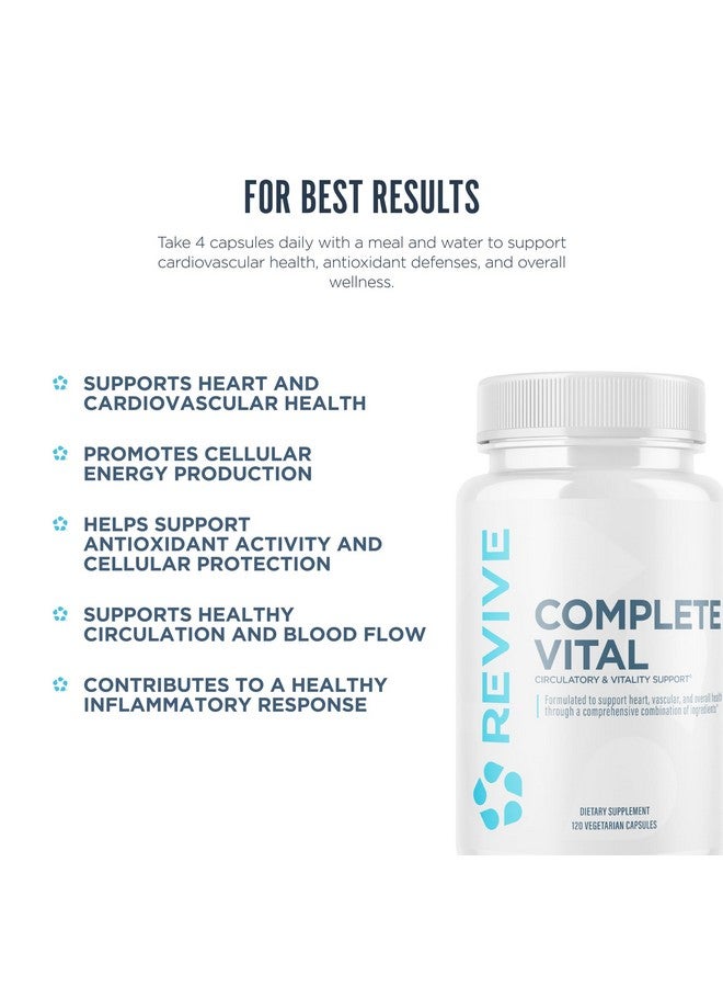 Revive MD Supplements & Support, Complete Vital (120 Vegetarian Capsules) - NAC & CoQ10 Supplement Supports Health, & Antioxidant Activity - Image 4