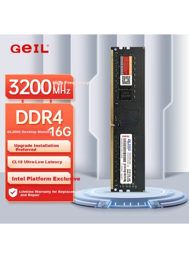Geil 16gb Ddr4 3200 Desktop Computer Memory Module, Gl2000 Basic Series, Intel-specific - Image 1