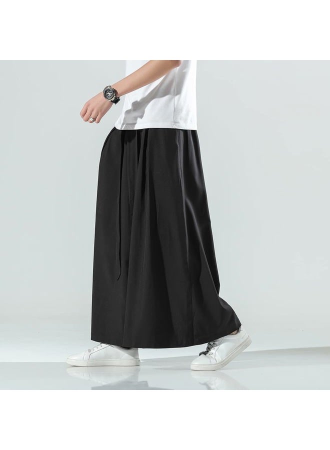 Seidarise Men's Wide Leg Casual Harem Linen Japanese Yoga Harem Pants Hip hop Joggers Baggy, 75black, L - Image 4