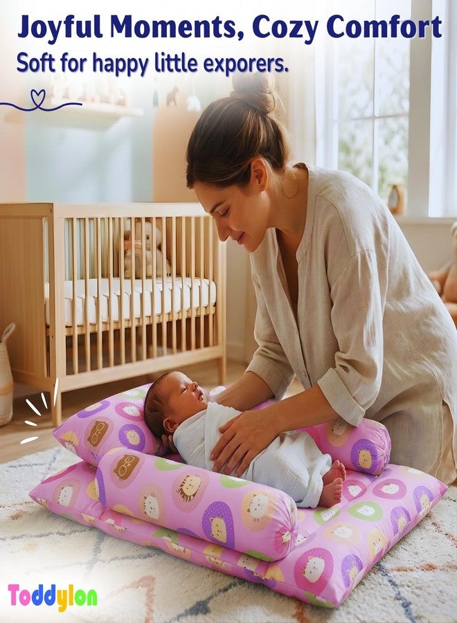 Toddylon Baby Bedding Set for New Born | 3-Piece Soft Cotton Baby Bed with Mosquito Net & Carry Bag | Lightweight Newborn Baby Essentials Gift Combo for Unisex Babies (Pink, 0–6 Months) - Image 4