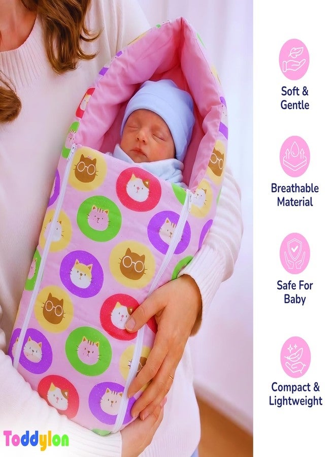 Toddylon Baby Bedding Set for New Born | 3-Piece Soft Cotton Baby Bed with Mosquito Net & Carry Bag | Lightweight Newborn Baby Essentials Gift Combo for Unisex Babies (Pink, 0–6 Months) - Image 5