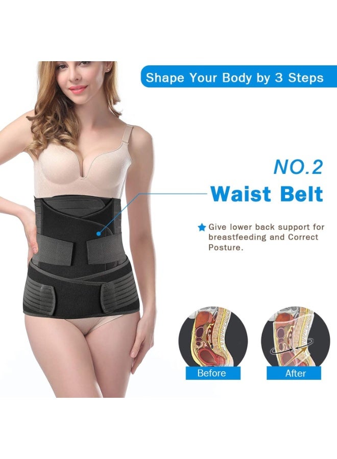Kimaya 3-in-1 Postpartum Belly Support Wrap, Maternity & Postnatal Recovery Belt | Waist Slimming Body Shaper & Tummy Control Band for Women (3XL) - Image 3