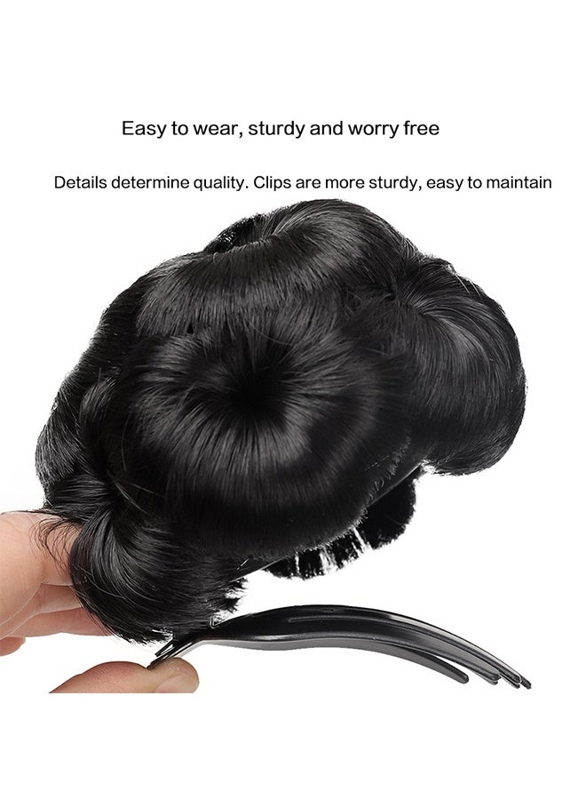 Hair Buns Hair Pieces for Women Fake Hair Bun Extension Hairs Chignon Pony Tail Bun Artificial Synthetic Hair Extension Women's Hairpiece messy bun hair piece (Natural Black) - Image 5