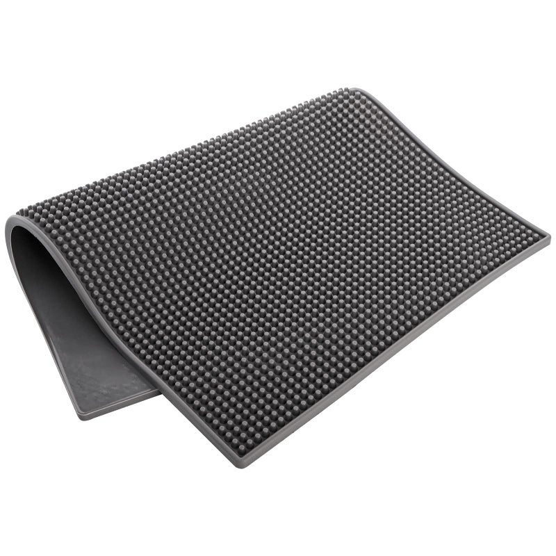 Tebery حصيرة بار مطاطية من تيبيري 3 عبوات 18 × 12 سميكة متينة وأنيقة لخدمة البار. غير قابلة للانزلاق وغير سامة حصيرة خدمة رمادية للقهوة والبارات والمطاعم. - Image 4