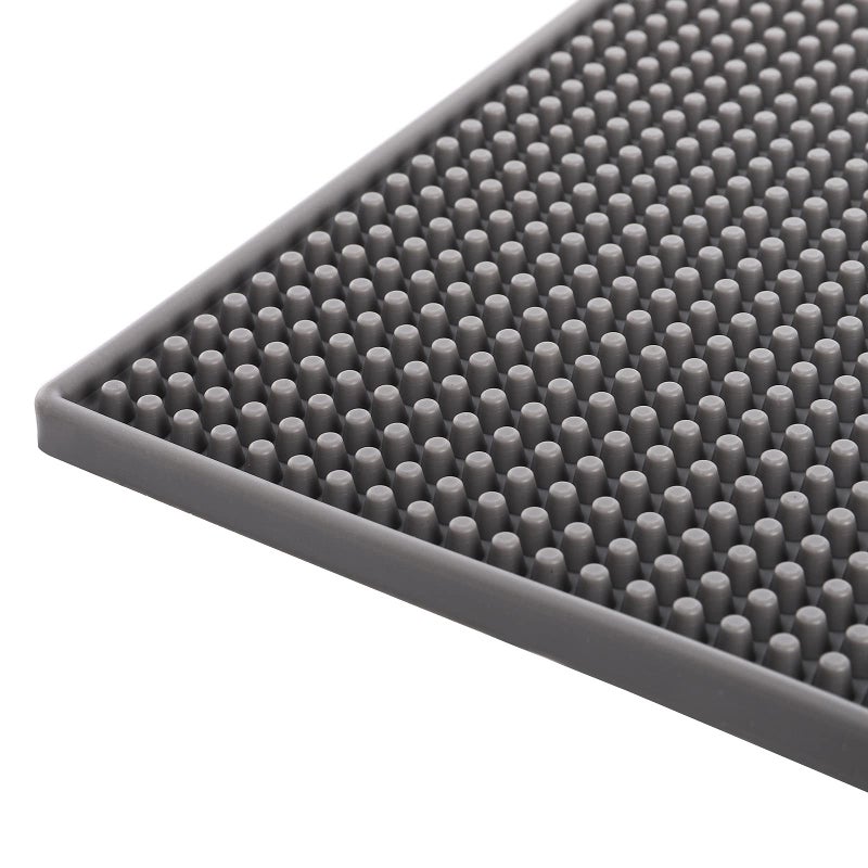 Tebery حصيرة بار مطاطية من تيبيري 3 عبوات 18 × 12 سميكة متينة وأنيقة لخدمة البار. غير قابلة للانزلاق وغير سامة حصيرة خدمة رمادية للقهوة والبارات والمطاعم. - Image 3