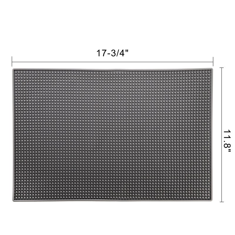 Tebery حصيرة بار مطاطية من تيبيري 3 عبوات 18 × 12 سميكة متينة وأنيقة لخدمة البار. غير قابلة للانزلاق وغير سامة حصيرة خدمة رمادية للقهوة والبارات والمطاعم. - Image 2