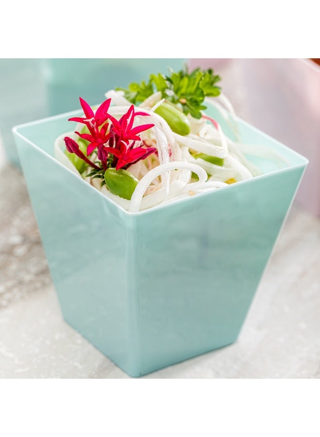 Restaurantware 8 Ounce Large Kova Cups, 100 Disposable Dessert Tumbler - Lids Sold Separately, Sturdy, Baby Blue Plastic Appetizer Cups, For Mousse, Layered Cakes At Catered Events - Image 3