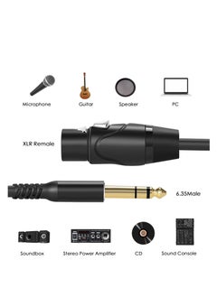 KASTWAVE 6.6FT XLR Female to 1/4 Inch TRS Cable - Professional Balanced Microphone Cable with Quarter Inch Jack, HiFi Quality  - Image 2