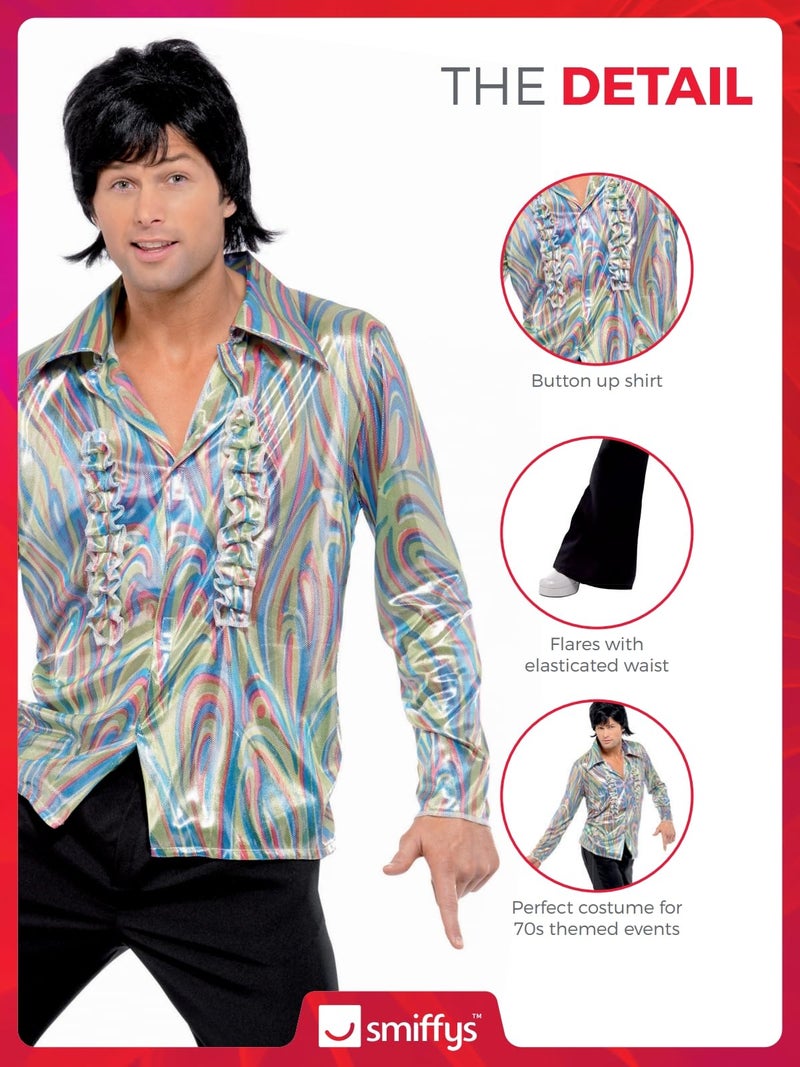Smiffys Men 70s Retro Costume, Black, XL - US Size 46"-48" - Image 3