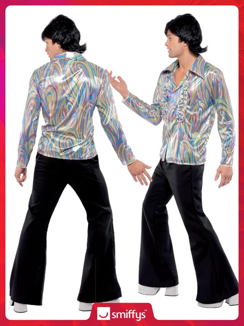 Smiffys Men 70s Retro Costume, Black, XL - US Size 46"-48" - Image 4