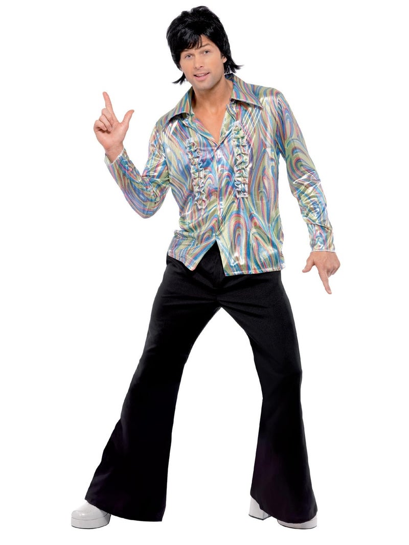 Smiffys Men 70s Retro Costume, Black, XL - US Size 46"-48" - Image 5