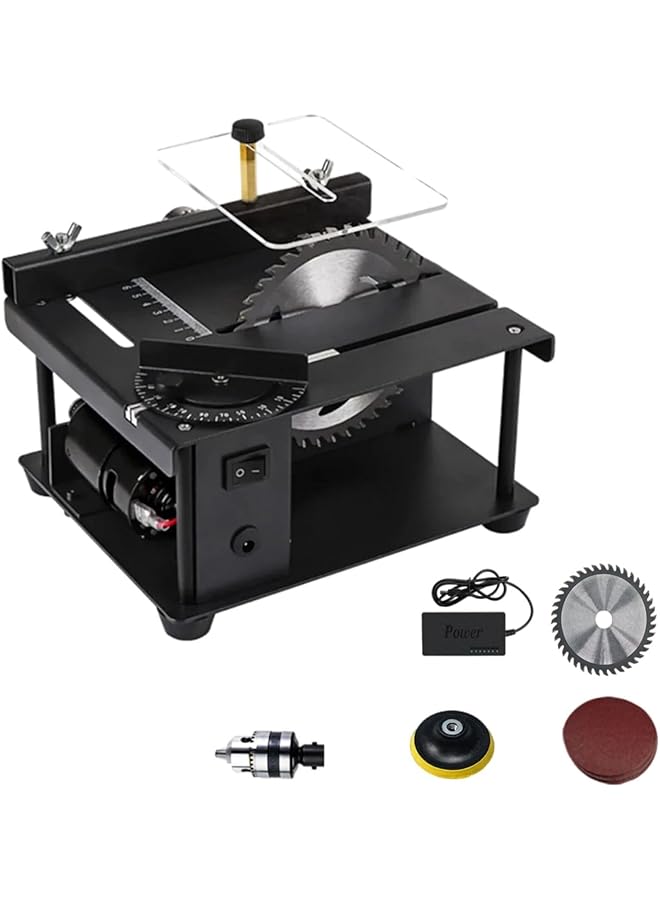 erorex Multifunctional Table Saw Tools Small Desktop Saw Woodworking Table Mini Desktop Saw Cutter Electric Cutting Machine With Saw Blade Grinding Wheel  - Image 1