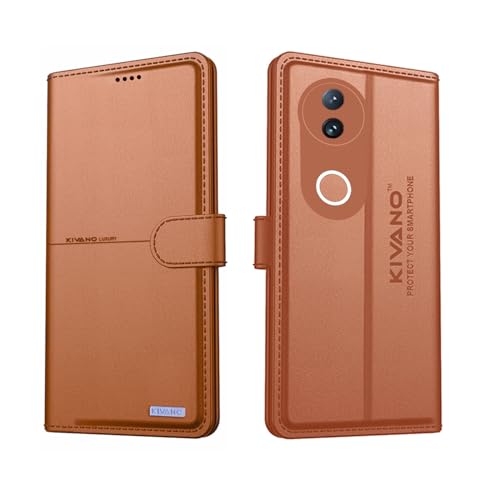 KIVANO® Compatible for Vivo T4R 5G / iQOO Z10R 5G / Vivo V50e 5G / Vivo V50 5G Flip Cover | Leather Finish | Inside Pockets & Inbuilt Stand | Shockproof Wallet Style Magnetic Closure Back Cover Case - Image 1