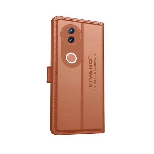KIVANO® Compatible for Vivo T4R 5G / iQOO Z10R 5G / Vivo V50e 5G / Vivo V50 5G Flip Cover | Leather Finish | Inside Pockets & Inbuilt Stand | Shockproof Wallet Style Magnetic Closure Back Cover Case - Image 2