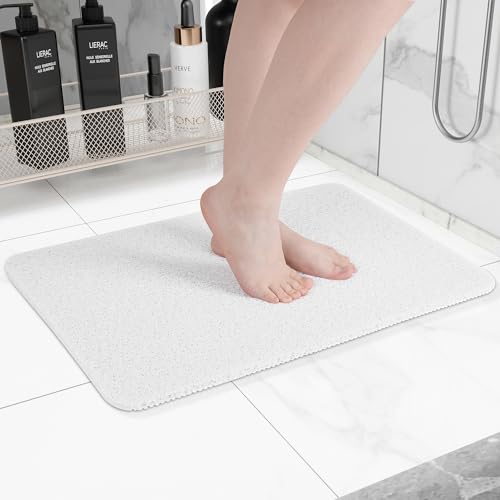 Hargiis Non-Slip Bathtub Mat, Anti Slip Shower Mat, Fast Drying Bathtub Mats, Foot Scrubber Mat, Anti Slip Mat for Tub, Floor, Bathroom, Kitchen, Home, Hotel (White 24"×16") - Image 1