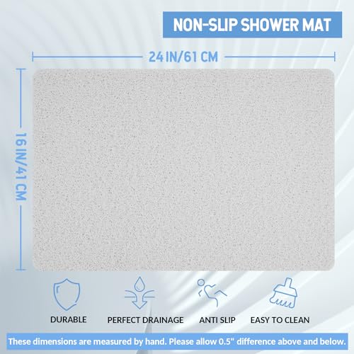 Hargiis Non-Slip Bathtub Mat, Anti Slip Shower Mat, Fast Drying Bathtub Mats, Foot Scrubber Mat, Anti Slip Mat for Tub, Floor, Bathroom, Kitchen, Home, Hotel (White 24"×16") - Image 2