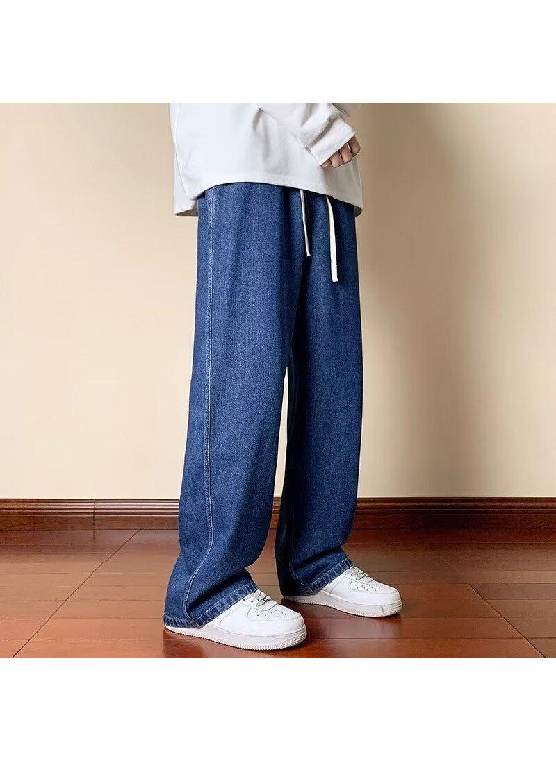 Generic - Vintage Washed Black Denim Jeans Men Oversize black gray - Image 1