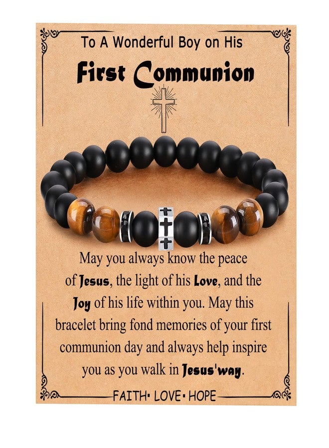 BABORI First Communion Gifts for Cross Bracelet for Son Grandson Nephew Christian Faith Religious Bracelets Jewelry Gift - Image 1