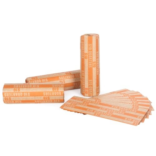 Sumerfnt Quarter Coin Wrappers Quarter Rolls Wrappers Coin Wrappers Quarters Only Quarter Wrappers 100 PCS - Image 1