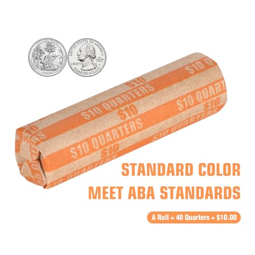 Sumerfnt Quarter Coin Wrappers Quarter Rolls Wrappers Coin Wrappers Quarters Only Quarter Wrappers 100 PCS - Image 3