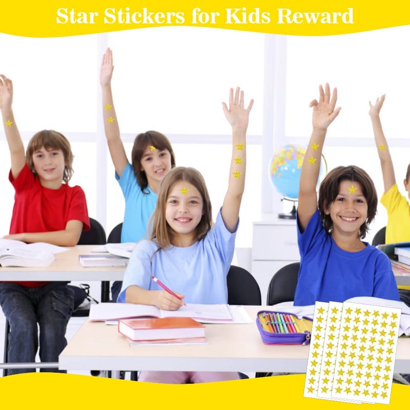BOEIAC 1800 PCS Gold Star Stickers, 30 Sheets Holographic Gold Star Sticker for Kids Reward, Foil Stars Stickers, Small Mini Stars Sticker for School Planner, Behavior Chart, Classroom Teacher Supplies - Image 4