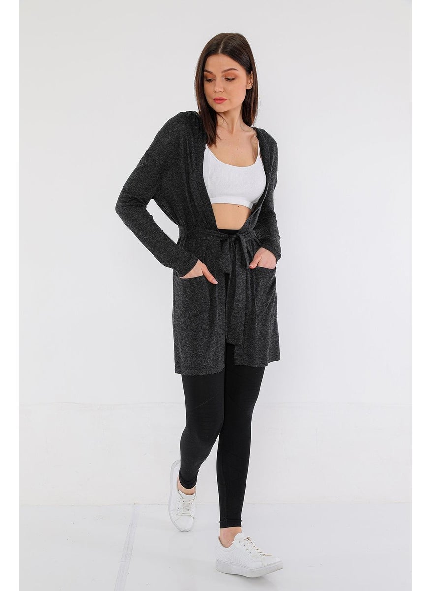 Alexander Gardi - Alexandergardi Wool Look Tied Thin Cardigan (B21-102201) - Image 1