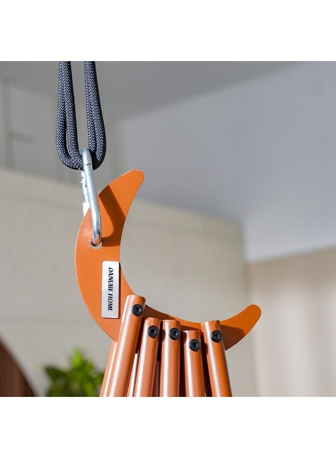 DANUBE HOME Valance Hanging Chair - Terracotta Outdoor Swing with 1-Year Warranty, Premium Steel Frame, Plush Houndstooth Fabric, Modern Design for Outdoor Living - Image 5