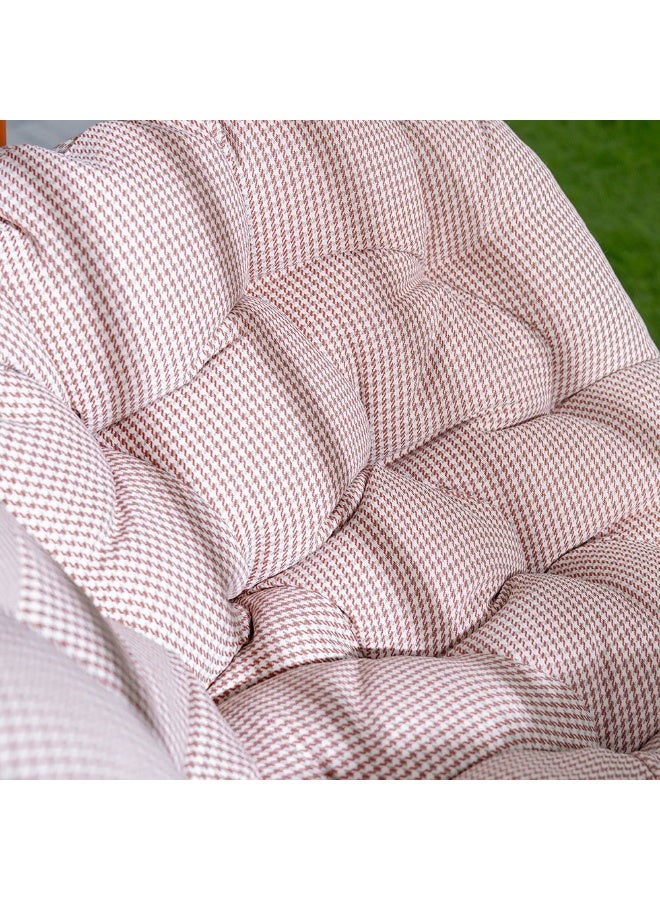 DANUBE HOME Valance Hanging Chair - Terracotta Outdoor Swing with 1-Year Warranty, Premium Steel Frame, Plush Houndstooth Fabric, Modern Design for Outdoor Living - Image 3