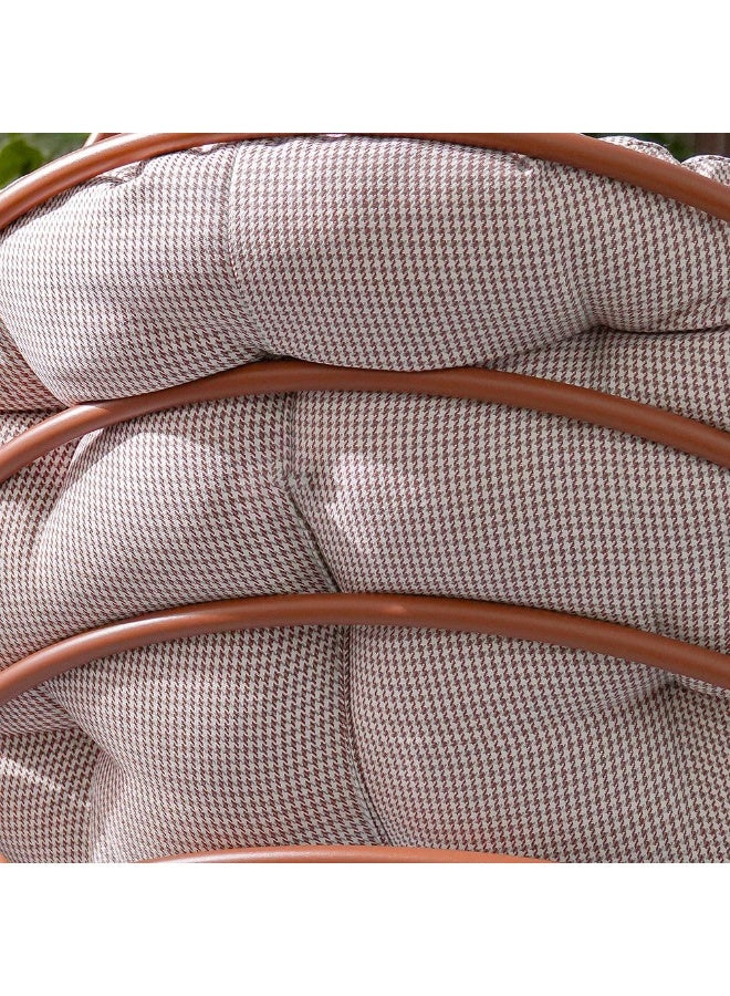DANUBE HOME Valance Hanging Chair - Terracotta Outdoor Swing with 1-Year Warranty, Premium Steel Frame, Plush Houndstooth Fabric, Modern Design for Outdoor Living - Image 4