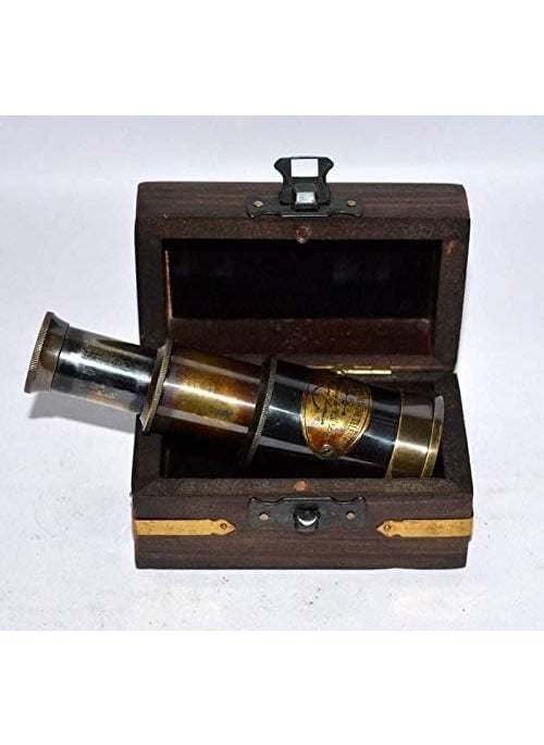 Generic Marine Brass Telescope with Wooden Box Vintage Antique Style Large  - Image 3