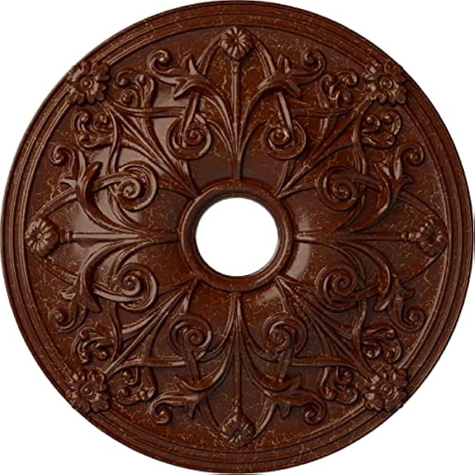 CM23JABMC JAMIE CEILING MEDALLION, 23 5/8"OD X 3 7/8"ID X 2 1/8"P (FITS CANOPIES UP TO 3 7/8"), HAND-PAINTED BURNISHED MAHOGANY LE - Image 2