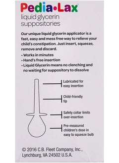 Fleet Children's Pedia-Lax Liquid Glycerin Suppositories -- 6 Suppositories  - Image 5