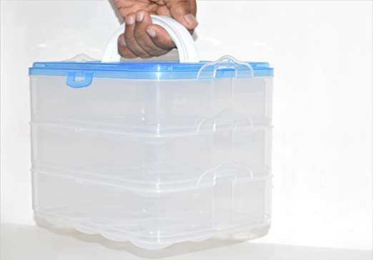 SPHP Egg Box 36 Grid Rectangular Egg Storage Basket For Fridge Double Layer Plastic Egg Storage Box 3 Layer 36 Grids Egg Storage Tray Box 36Multicolor - Image 5