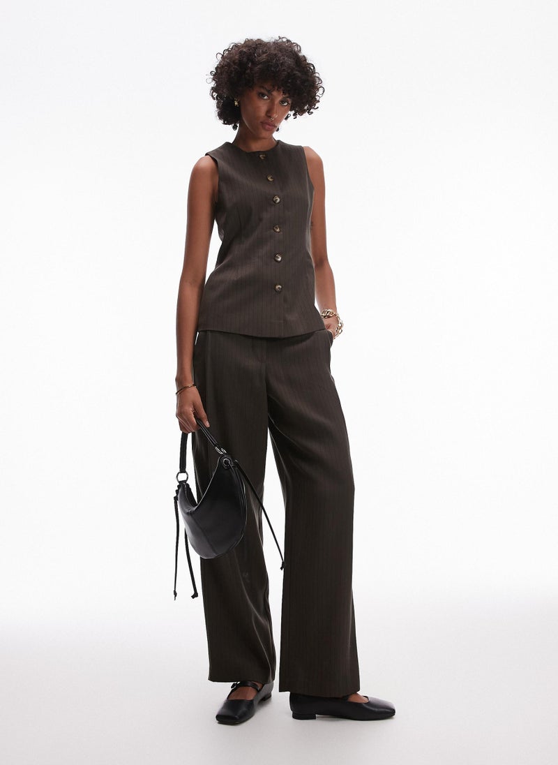 TOPSHOP Pinstripe Tailored Waistcoat  - Image 1