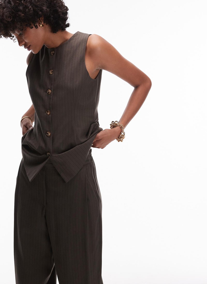 TOPSHOP Pinstripe Tailored Waistcoat  - Image 4