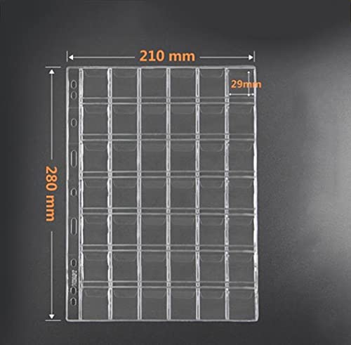 AITIME 42-Pocket Coin Pages, AITIME Stander 9-Holes Coin Sleeves for Collection Holder Book, 10 Sheets Small Coins Storage Binder Refills for Collectors - Image 3