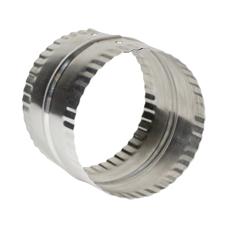 Deflecto 4â€ Duct Connector, Aluminum with Bead and Crimp, Silver, 3â€ long (DAC4C)