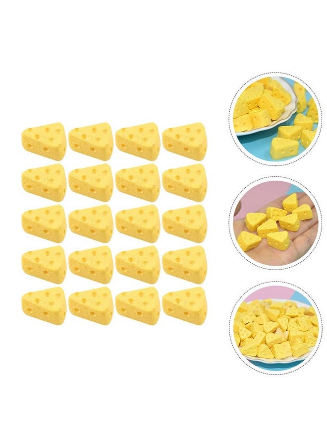 TOYANDONA 50 Pcs Miniature Kitchen Food Cheese Artificial Cheese Models Simulation Triangle Cheesecake Food Figurines Mini Food Diy Decor Ornament For Dollhouse Decoration - Image 4