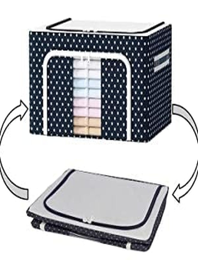 MRP ENTERPRISE Foldable 66 Liter Capacity Rectangular Fabric and Steel Tip Storage Living Boxes for Clothes, Saree Cover and Bathroom Cosmetic Organizer-Large Size Storage Bag - Image 5