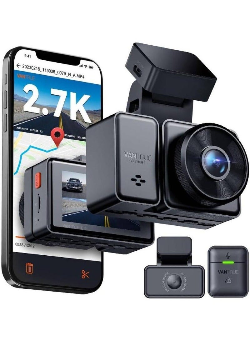 Vantrue Vantage E1 2.5K Wi-Fi Dashboard Camera with Speed, Voice Control, 24H Parking Mode, Night Vision, Storage Motion Detection, App, Wireless Controller, Supports 512GB - Image 2